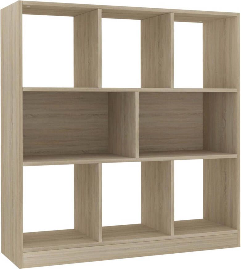 The Living Store Boekenkast Sonoma Eiken 97.5 x 29.5 x 100 cm 8 grote vakken