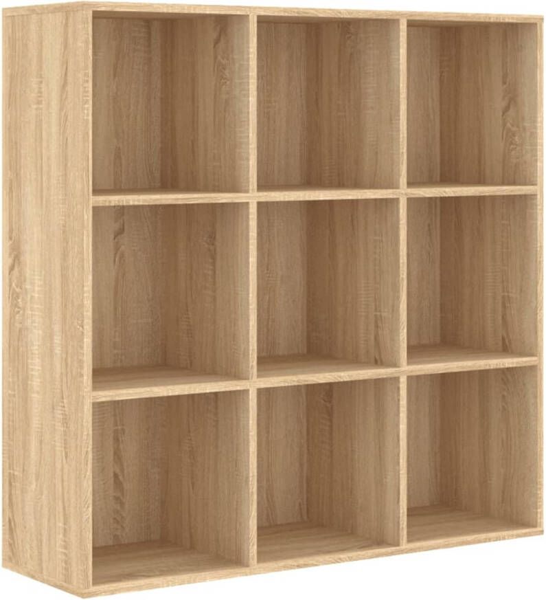 The Living Store Boekenkast 98x30x98 cm spaanplaat sonoma eikenkleurig Kast - Foto 1