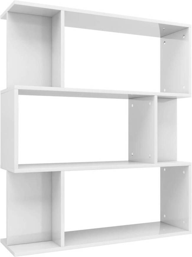 The Living Store Boekenkast Spaanplaat 80 x 24 x 96 cm Hoogglans Wit - Foto 1