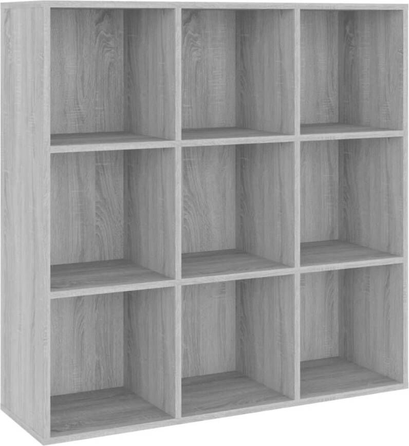 The Living Store Boekenkast Trendy Meubelen 98x30x98 cm Kleur- Grijs Sonoma Eiken