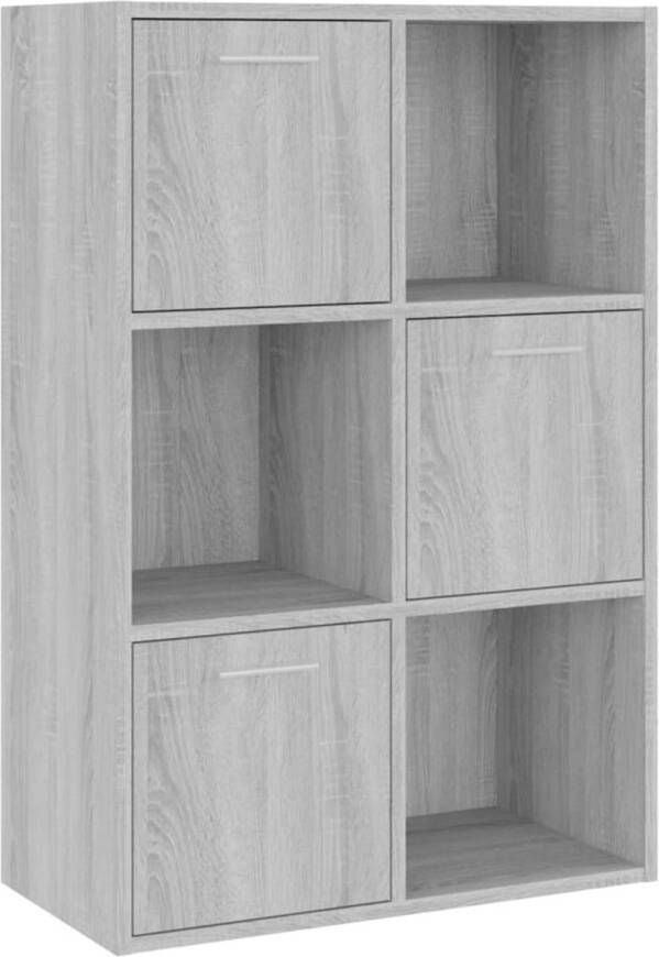 The Living Store Boekenkast Trendy Opbergkast 60x29.5x90 cm Grijs Sonoma Eiken - Foto 1