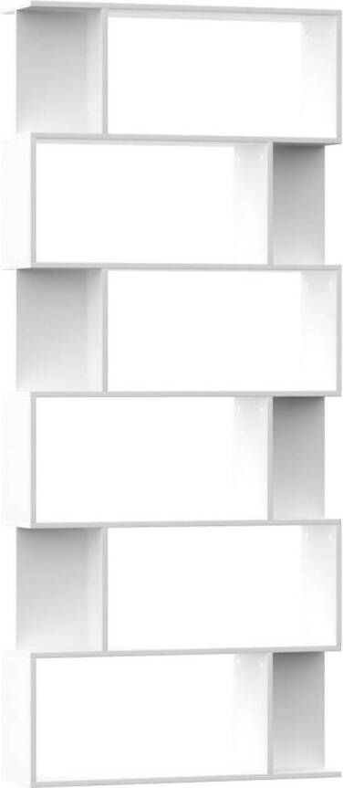 The Living Store Boekenkast Wit 80 x 24 x 192 cm 6 grote vakken + 12 kleine vakken - Foto 1