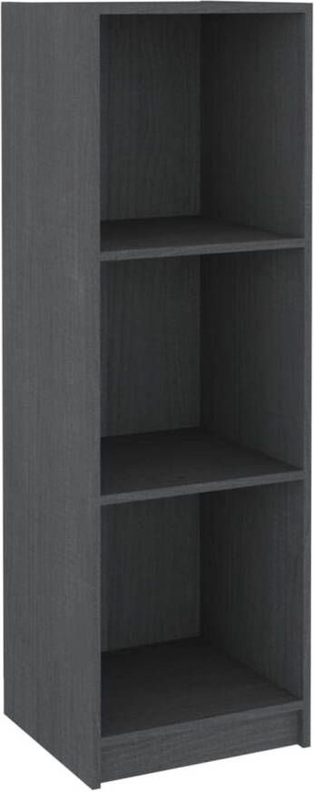 The Living Store Boekenkast kamerscherm 36x33x110 cm massief grenenhout grijs Kast