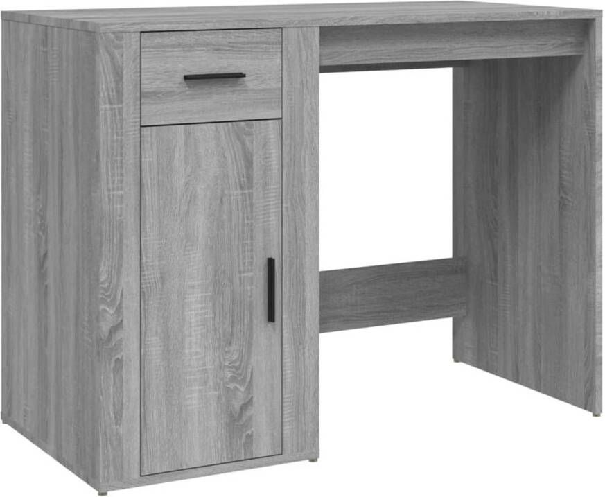 The Living Store bureau 100 x 49 x 75 cm grijs sonoma eiken