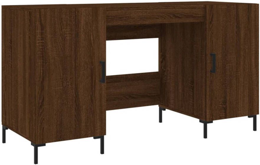 The Living Store Bureau Bart Bruineiken 140 x 50 x 75 cm Duurzaam hout en ijzer