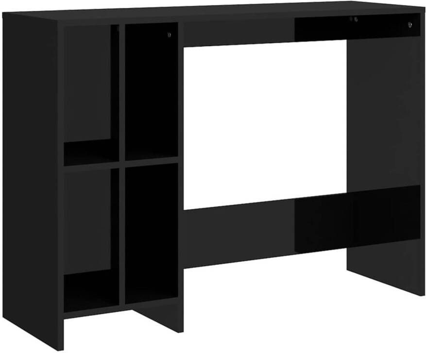 The Living Store Bureau Hoogglans zwart 102.5 x 35 x 75 cm Met 4 schappen