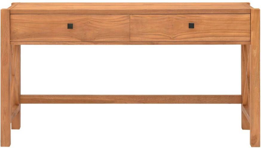 The Living Store Bureau Hout Teakhout Rustieke charme Massief 120 x 40 x 75 cm