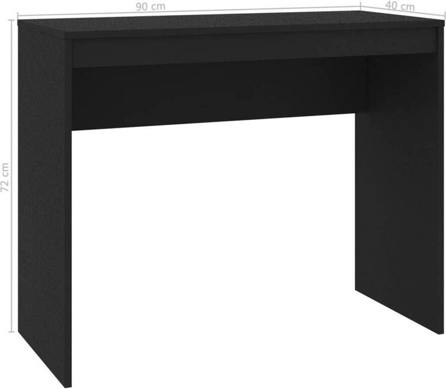 The Living Store Bureau Modern Zwart Hoogwaardig bewerkt hout 90x40x72 cm