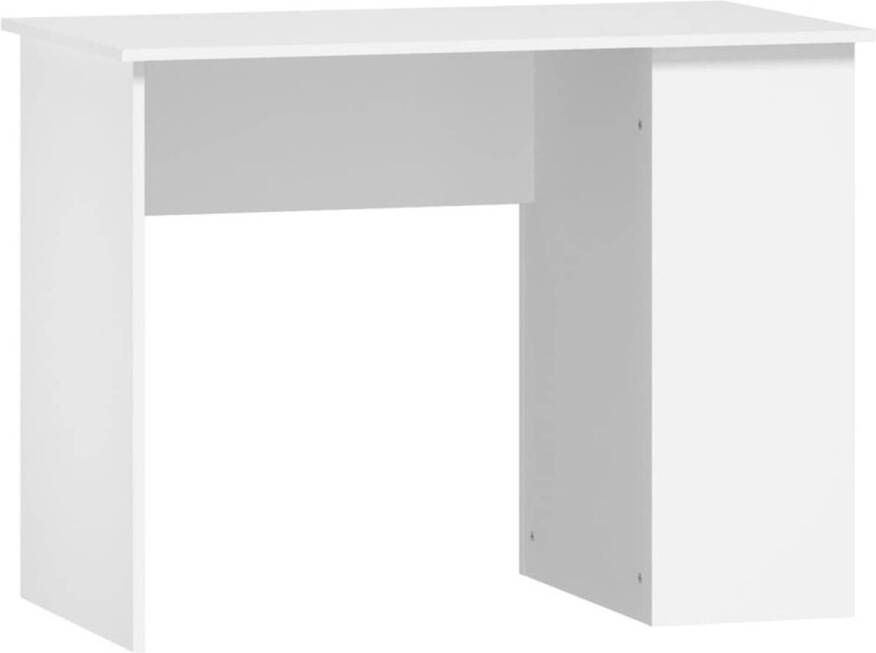 The Living Store Bureau Opbergruimte 100 x 55 x 75 cm Wit Bewerkt Hout