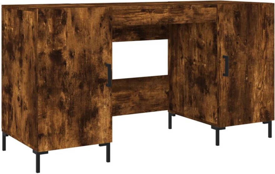 The Living Store Bureau Smoked Oak Wood 140 x 50 x 75 cm Durable Practical