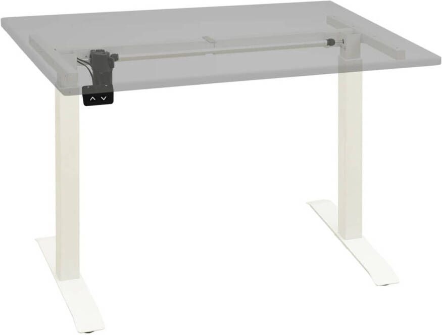 The Living Store Bureauframe Elektrisch Verstelbaar Wit 102-160 cm 71-113 cm Koolstofstaal Elektrische Bureaframe Zit-sta Bureausysteem Elektrische Hoogtestelling Ergonomische Werkplek Werkstation