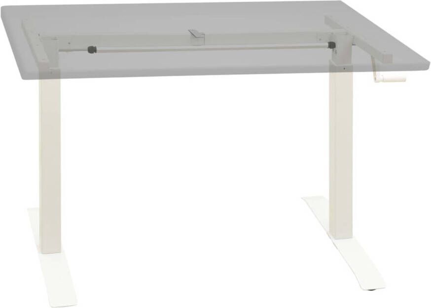 The Living Store Bureauframe Handmatig verstelbaar Verstelbare breedte- 102-160 cm Verstelbare hoogte- 71-113 cm Geschikt voor tafelblad 120-180 cm Kleur- wit Materiaal- koolstofstaal