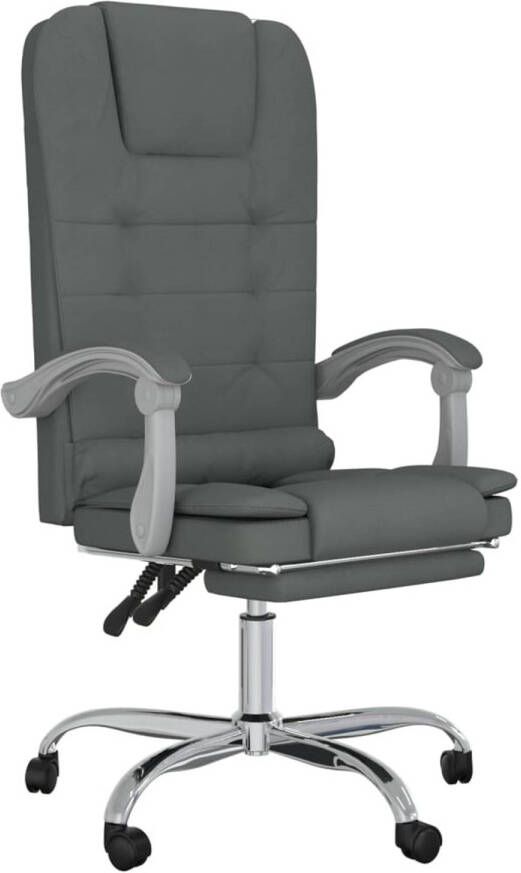 The Living Store Kantoorstoel massage verstelbaar stof donkergrijs Bureaustoel - Foto 1