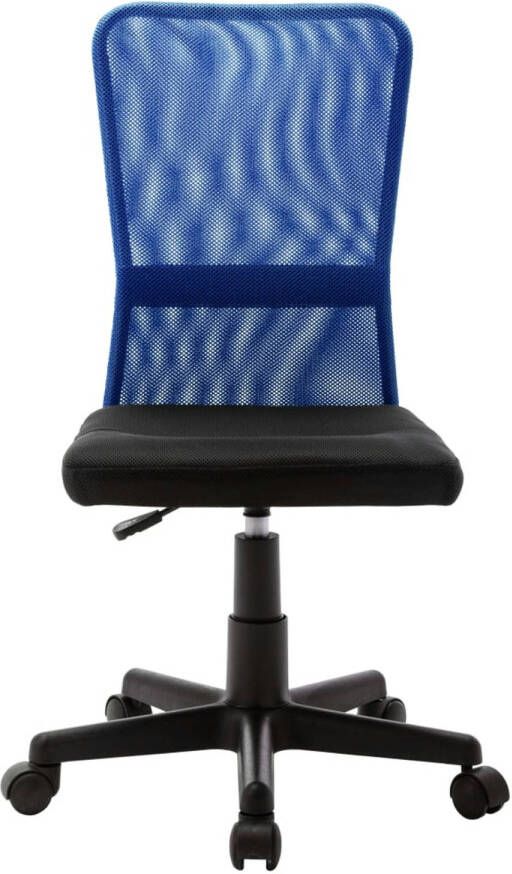 The Living Store Kantoorstoel 44x52x100 cm mesh stof zwart en blauw Bureaustoel - Foto 1