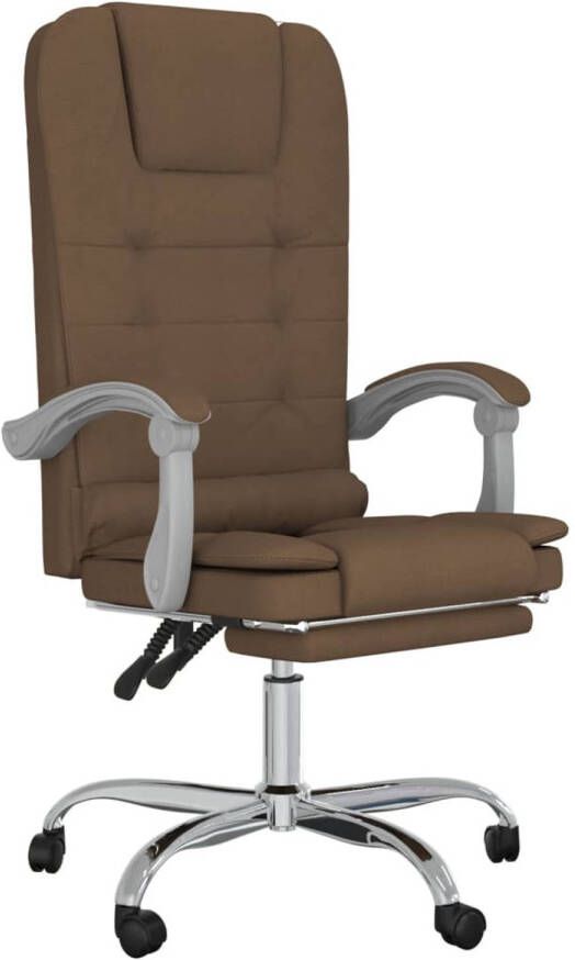 The Living Store Bureaustoel verstelbaar Bruin 63x56x(112.5-122) cm Massagefunctie