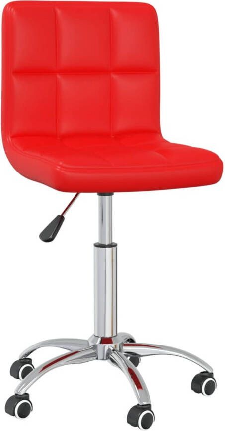 The Living Store Bureaustoel verstelbaar en draaibaar rood kunstleer 40x47x(74.5-86)cm 360 graden draaibaar zwenkwielen gasveer - Foto 1