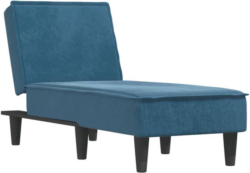 The Living Store Chaise Longue Blauw 55 x 140 x 70 cm Verstelbaar
