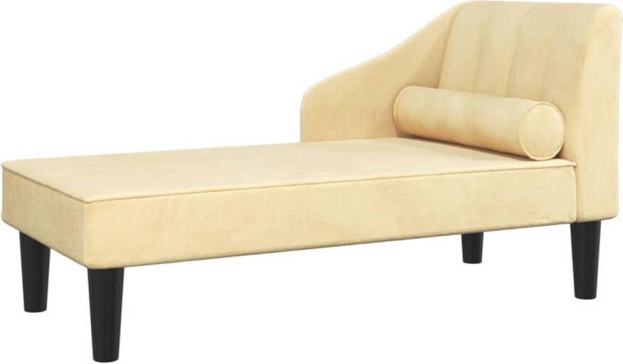 The Living Store Chaise Longue Crème fluweel 120 x 57 x 63 cm Comfortabele zitting - Foto 1
