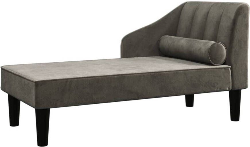 The Living Store Chaise Longue Donkergrijs Fluweel 120 x 57 x 63 cm Comfortabele zitting