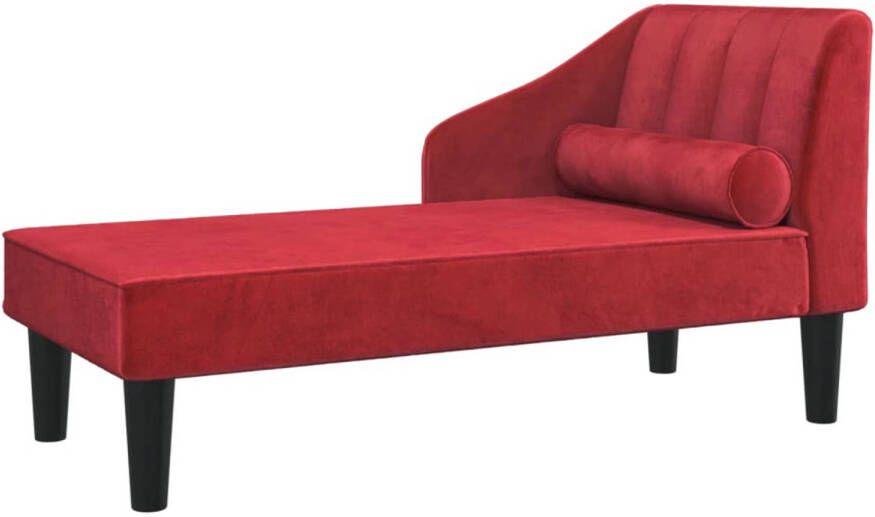 The Living Store Chaise Longue fluweel wijnrood 120 x 57 x 63 cm