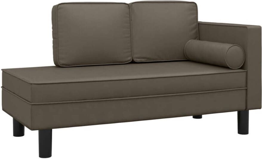 The Living Store Chaise longue Grijs Kunstleer 118x55x57 cm Comfortabel en stabiel Inclusief handleiding - Foto 1