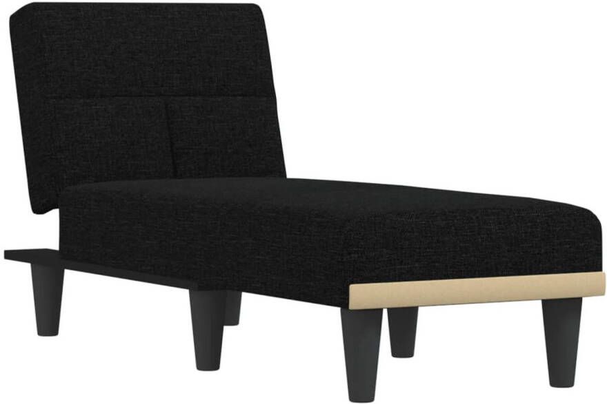 The Living Store Chaise longue verstelbaar 55x140x70 cm zwart