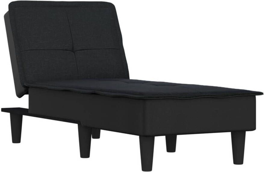 The Living Store Chaise Longue Verstelbaar Zwart 55 x 140 x 70 cm Comfortabel en Stevig - Foto 1