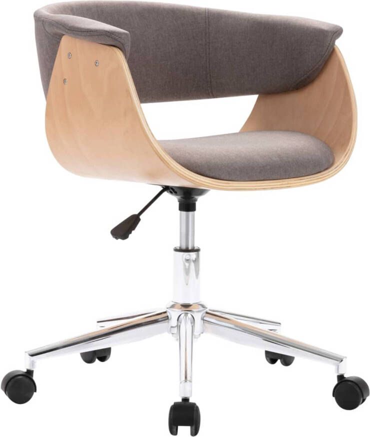 The Living Store Draaibare Kantoorstoel Taupe 59.5 x 58 x (66-74) cm Ergonomisch Design - Foto 1