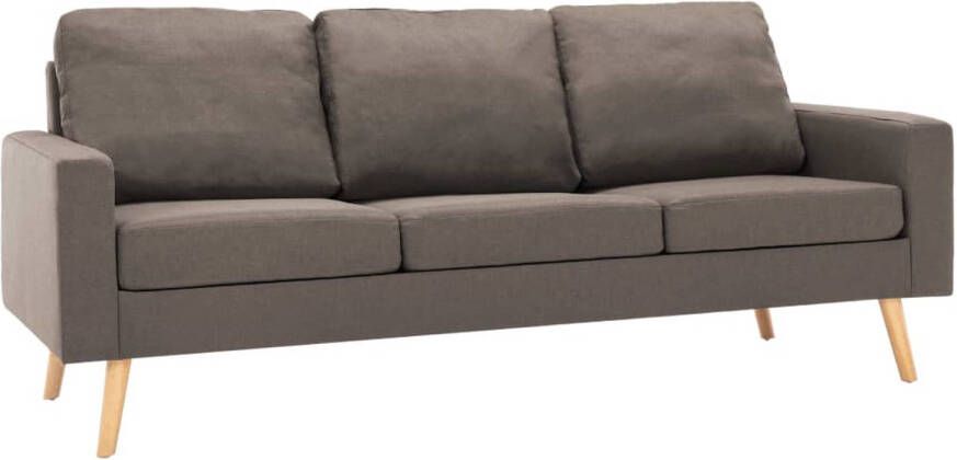 The Living Store Driezitsbank taupe stof 184 x 76 x 82.5 cm comfortabele kussens