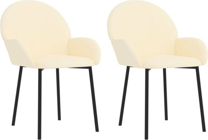 The Living Store Eetkamerstoel Crème 58x57x78.5cm Hoogwaardig kunstleer Ergonomisch ontwerp Eetkamerstoel Kruk Dinerstoel Keukenstoel Kunstleder