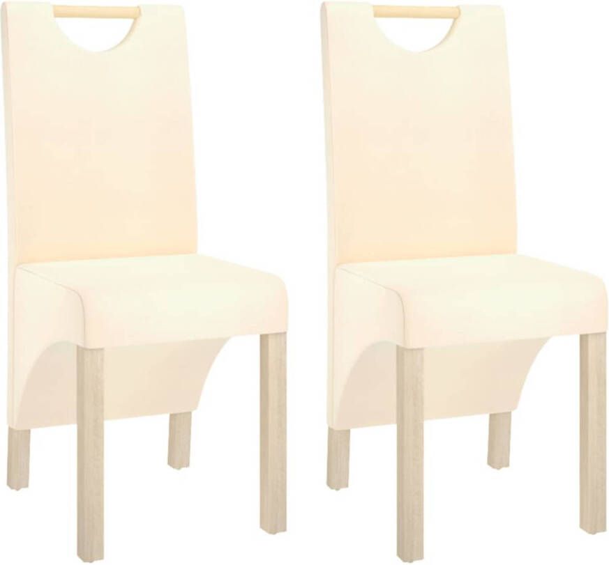 The Living Store Eetkamerstoel Elegant Stoelen 42 x 51 x 95 cm Crème