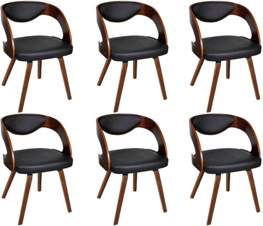 The Living Store Eetkamerstoel Leer Composiet 52 x 48 x 75.5 cm Multiplex frame Eetkamerstoel Kunstleder Bruine Eetkamerstoel Salontafel Keukenstoel