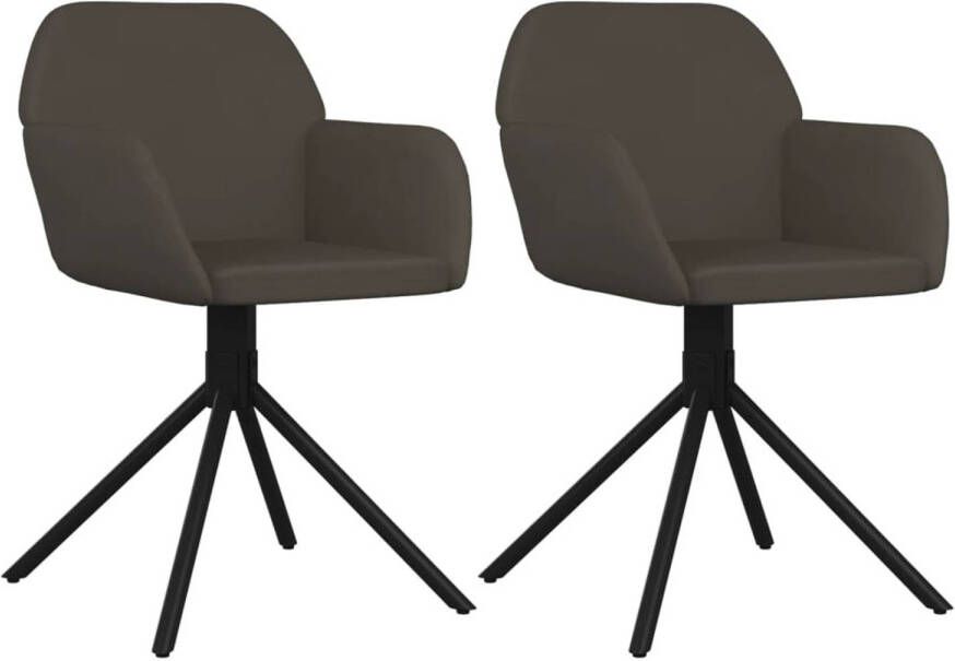 VidaXL The Living Store Eetkamerstoelen Donkergrijs 54x58.5x79.5 cm Fluweel Metaal en Multiplex