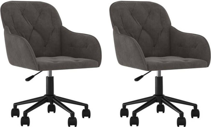 The Living Store Eetkamerstoelen Donkergrijs Fluweel 56x61x78-86cm Verstelbaar Eetkamerstoelen Fluweel Stoelen Donkere Grijze Stoelen Ergonomische Stoelen Bureaustoelen