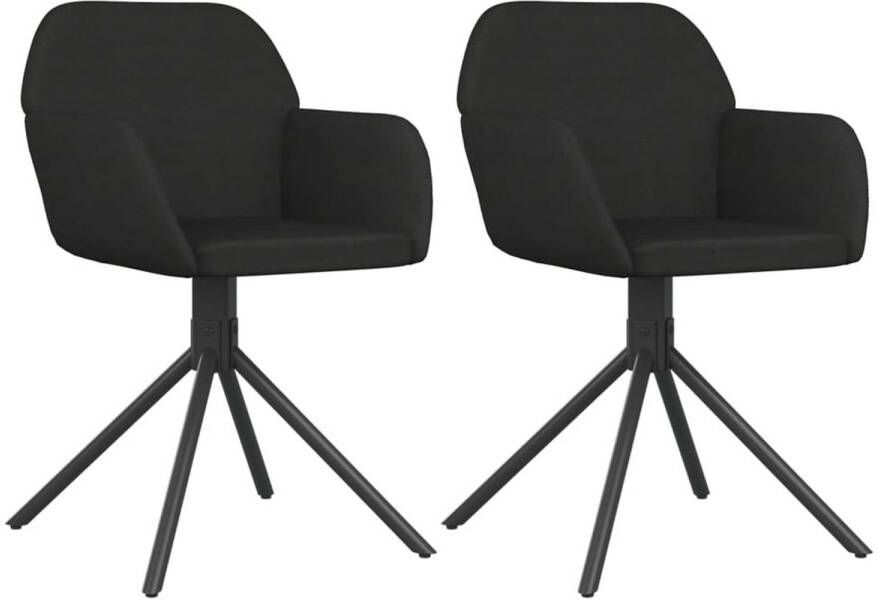 The Living Store Eetkamerstoelen draaibaar 2 st fluweel zwart Eetkamerstoelen Draaibare Stoelen Velvet Stoelen Zwarte Stoelen Lounge Stoelen