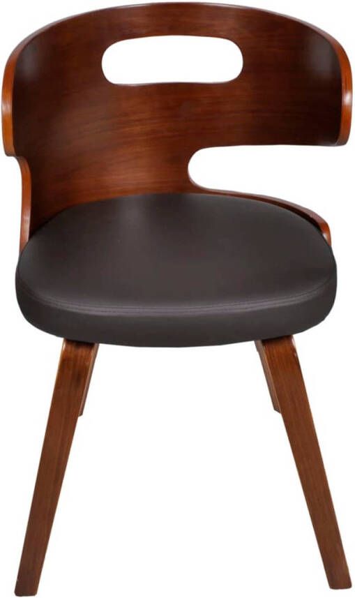 The Living Store Eetkamerstoelen Leer-Composiet 49.5 x 52 x 68.5 cm Ergonomisch 2 stuks Eetkamerstoelen Leren Stoel Lederlook Bruine Stoel Comfortabele Stoel