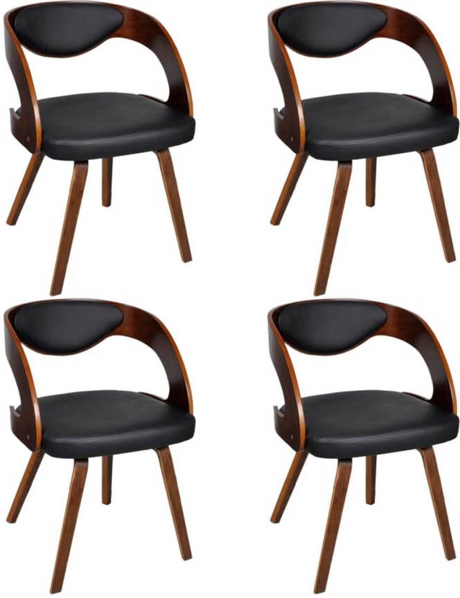The Living Store Eetkamerstoelen Leer-composiet 52x48x75.5cm Ergonomisch Eetkamerstoelen Kunstleder Meubels Leren Stoelen Salontafel Dining Chairs