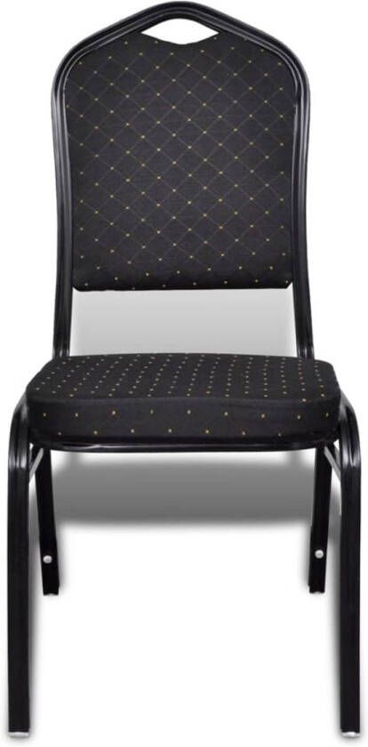 The Living Store Eetkamerstoelen Multiplex en ijzer 40 x 41 x 88 cm Zwart Set van 3