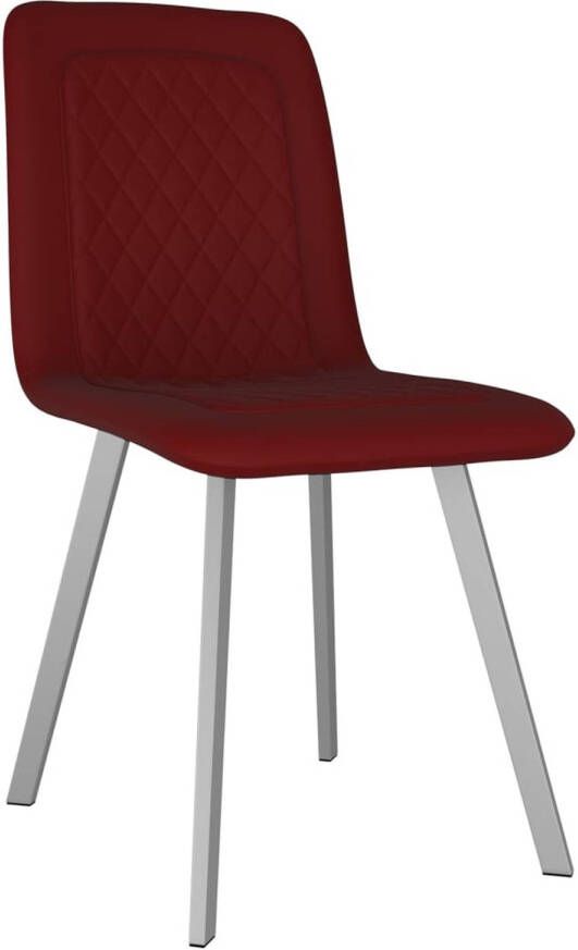 The Living Store Eetkamerstoelen Set van 2 Rood 45 x 57.5 x 90 cm Fluweel Bekleding