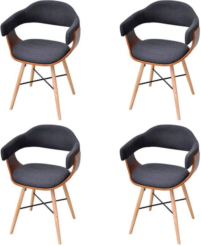 The Living Store Eetkamerstoelen Walnoot Beuken 53x45x76 cm Donkergrijs Eetkamerstoelen Walnotenhouten Meubilair Design Stoelen Luxe Stoelen Grijze Stoelen