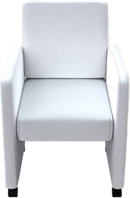 The Living Store Eetkamerstoelen Wit 58.5 x 65 x 88 cm Ergonomisch Eetkamerstoelen Salontafels Meubilair Kunstleder Witte Meubelen