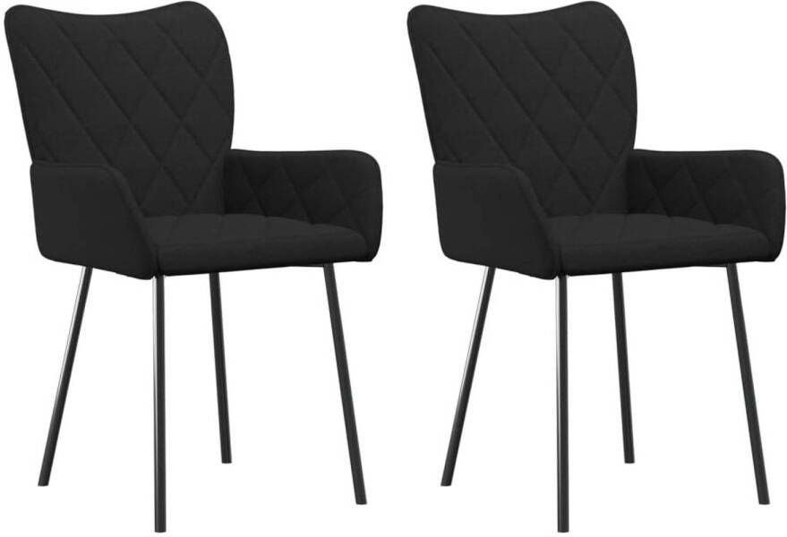 The Living Store Eetkamerstoelen Zwart 55 x 55 x 82 cm Ergonomisch ontwerp Hoogwaardig materiaal