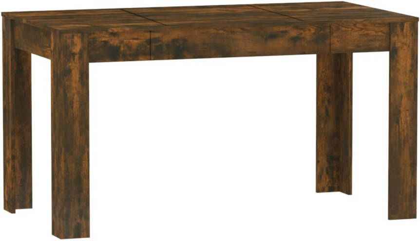 The Living Store Eetkamertafel Gerookt eiken 140 x 74.5 x 76 cm Montage vereist