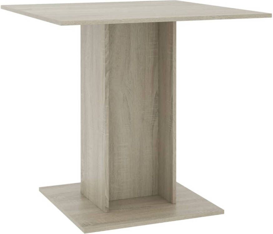 The Living Store Eetkamertafel Spaanplaat 80 x 80 x 75 cm Sonoma eiken - Foto 1