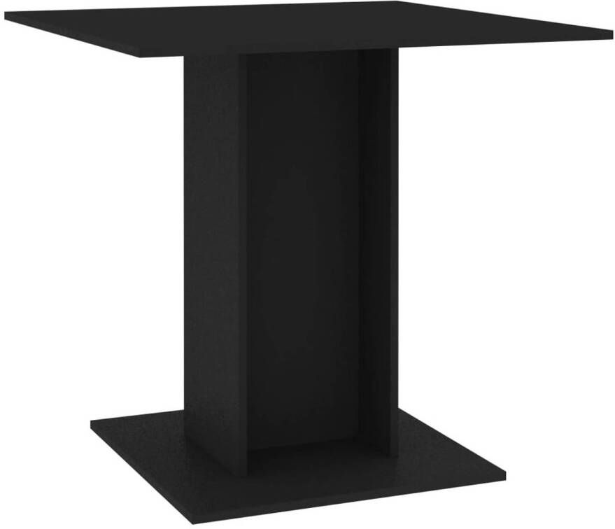 The Living Store Eetkamertafel zwart spaanplaat 80 x 80 x 75 cm stabiel en duurzaam