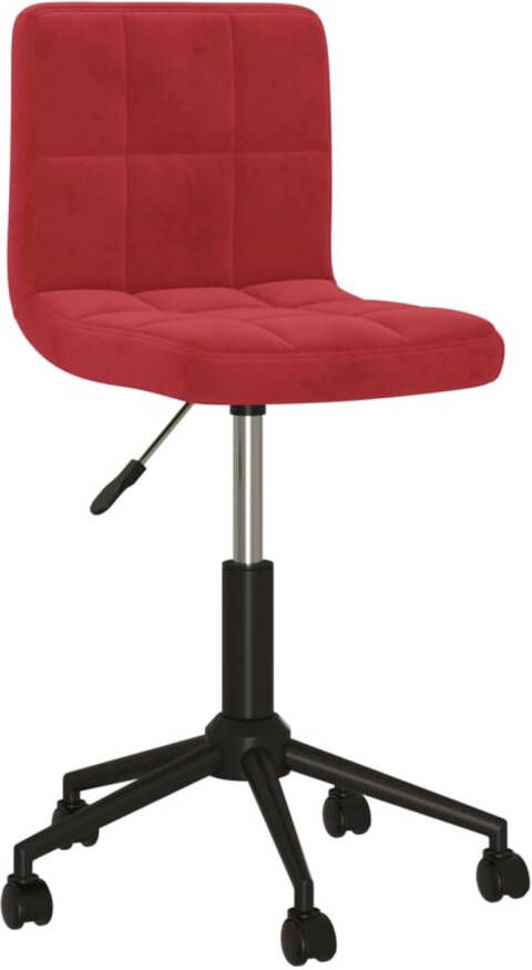 The Living Store Eetstoelen Velvet 40x47x(76-87.5)cm Wijnrood