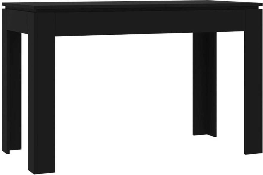 The Living Store Eettafel 120x60x76 cm bewerkt hout zwart Eettafel Houten Eettafel Zwarte Eettafel Modern Eettafel Kleine Eettafel