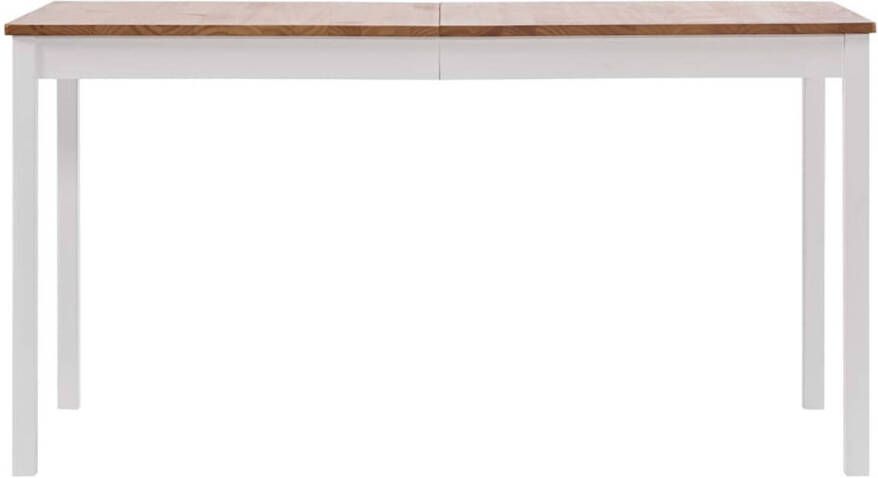 The Living Store Eettafel Grenenhout Tafel 140x70x73 cm Wit en Bruin