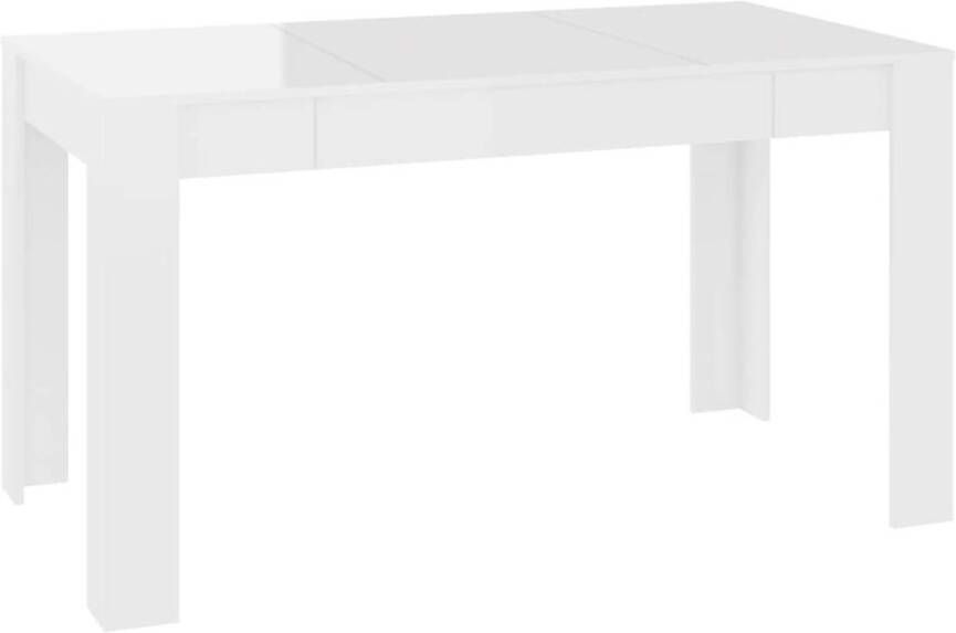 The Living Store Eettafel Hoogglans wit 140 x 74.5 x 76 cm Stevig en stabiel - Foto 1