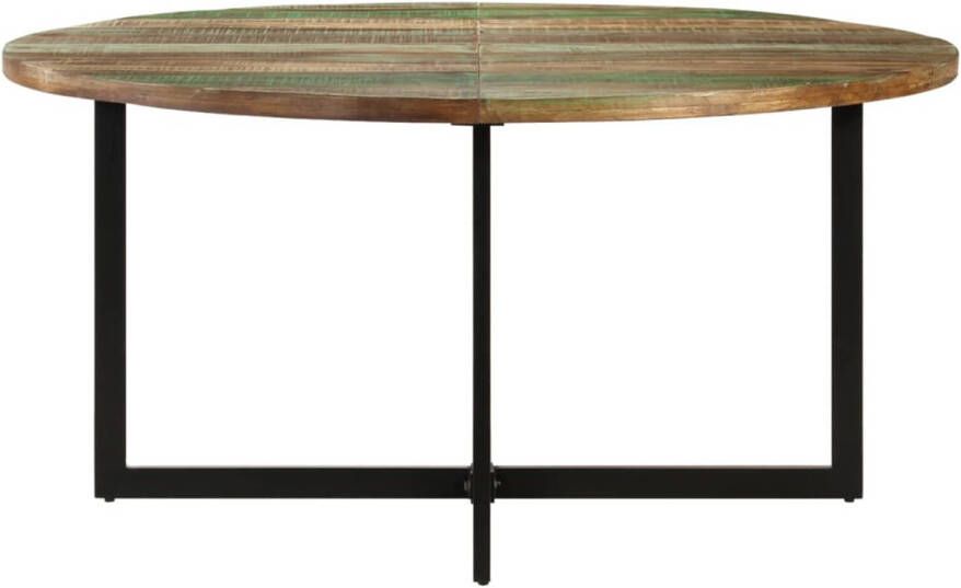 The Living Store Eettafel Industrieel 150 x 75 cm Massief gerecycled hout en gepoedercoat ijzer